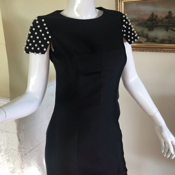 NWT Michael Kors Collection PEARL Silk/ Wool Sheath Cocktail Dress - Picture 2 of 8